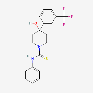 molecular formula C19H19F3N2OS B4967494 4-hydroxy-N-phenyl-4-[3-(trifluoromethyl)phenyl]-1-piperidinecarbothioamide 