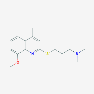 molecular formula C16H22N2OS B4967497 3-[(8-methoxy-4-methyl-2-quinolinyl)thio]-N,N-dimethyl-1-propanamine 