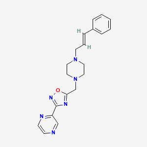 molecular formula C20H22N6O B4967529 2-[5-({4-[(2E)-3-phenyl-2-propen-1-yl]-1-piperazinyl}methyl)-1,2,4-oxadiazol-3-yl]pyrazine 