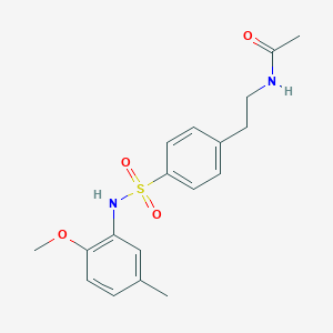 molecular formula C18H22N2O4S B496755 N-[2-(4-{[(2-methoxy-5-methylphenyl)amino]sulfonyl}phenyl)ethyl]acetamide 
