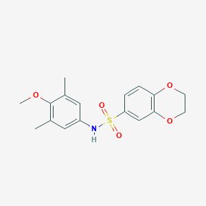 molecular formula C17H19NO5S B496756 N-(4-methoxy-3,5-dimethylphenyl)-2,3-dihydro-1,4-benzodioxine-6-sulfonamide 