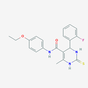 molecular formula C20H20FN3O2S B4967561 N-(4-ethoxyphenyl)-4-(2-fluorophenyl)-6-methyl-2-thioxo-1,2,3,4-tetrahydro-5-pyrimidinecarboxamide 