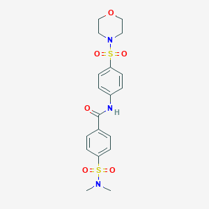molecular formula C19H23N3O6S2 B496758 4-(dimethylsulfamoyl)-N-[4-(morpholin-4-ylsulfonyl)phenyl]benzamide 