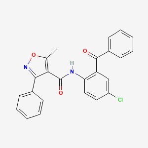 molecular formula C24H17ClN2O3 B4967593 N-(2-benzoyl-4-chlorophenyl)-5-methyl-3-phenyl-4-isoxazolecarboxamide 
