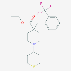 molecular formula C21H28F3NO2S B4967606 ethyl 1-(tetrahydro-2H-thiopyran-4-yl)-4-[2-(trifluoromethyl)benzyl]-4-piperidinecarboxylate 