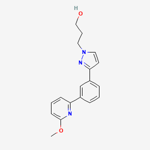 molecular formula C18H19N3O2 B4967608 3-{3-[3-(6-methoxy-2-pyridinyl)phenyl]-1H-pyrazol-1-yl}-1-propanol 