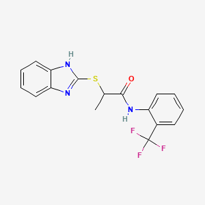 molecular formula C17H14F3N3OS B4967619 2-(1H-benzimidazol-2-ylthio)-N-[2-(trifluoromethyl)phenyl]propanamide 