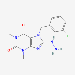 molecular formula C14H15ClN6O2 B4967640 7-(3-chlorobenzyl)-8-hydrazino-1,3-dimethyl-3,7-dihydro-1H-purine-2,6-dione 