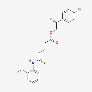molecular formula C21H22BrNO4 B4967645 2-(4-bromophenyl)-2-oxoethyl 5-[(2-ethylphenyl)amino]-5-oxopentanoate 
