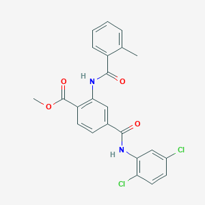 molecular formula C23H18Cl2N2O4 B4967651 methyl 4-{[(2,5-dichlorophenyl)amino]carbonyl}-2-[(2-methylbenzoyl)amino]benzoate 