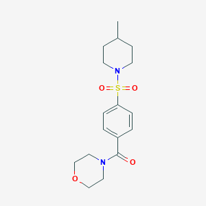 molecular formula C17H24N2O4S B496766 4-{4-[(4-Methyl-1-piperidinyl)sulfonyl]benzoyl}morpholine 