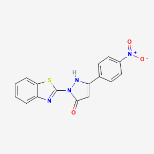 molecular formula C16H10N4O3S B4967670 1-(1,3-benzothiazol-2-yl)-3-(4-nitrophenyl)-1H-pyrazol-5-ol 