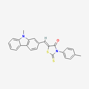 molecular formula C24H18N2OS2 B4967677 5-[(9-methyl-9H-carbazol-2-yl)methylene]-3-(4-methylphenyl)-2-thioxo-1,3-thiazolidin-4-one 