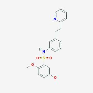 molecular formula C21H22N2O4S B496770 2,5-dimethoxy-N-[3-(2-pyridin-2-ylethyl)phenyl]benzenesulfonamide 