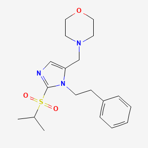 molecular formula C19H27N3O3S B4967710 4-{[2-(isopropylsulfonyl)-1-(2-phenylethyl)-1H-imidazol-5-yl]methyl}morpholine 