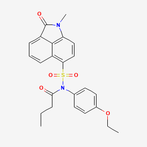 molecular formula C24H24N2O5S B4967723 N-(4-ethoxyphenyl)-N-[(1-methyl-2-oxo-1,2-dihydrobenzo[cd]indol-6-yl)sulfonyl]butanamide 