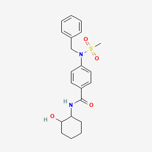 molecular formula C21H26N2O4S B4967763 4-[benzyl(methylsulfonyl)amino]-N-(2-hydroxycyclohexyl)benzamide 