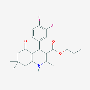 molecular formula C22H25F2NO3 B4967769 propyl 4-(3,4-difluorophenyl)-2,7,7-trimethyl-5-oxo-1,4,5,6,7,8-hexahydro-3-quinolinecarboxylate CAS No. 347319-86-2