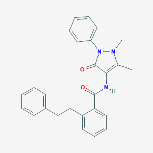 molecular formula C26H25N3O2 B496777 N-(1,5-dimethyl-3-oxo-2-phenyl-2,3-dihydro-1H-pyrazol-4-yl)-2-(2-phenylethyl)benzamide 