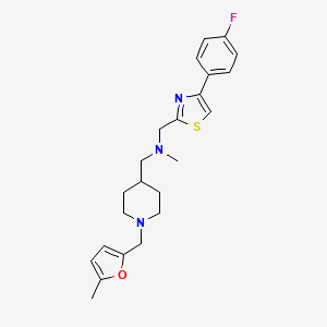 molecular formula C23H28FN3OS B4967787 1-[4-(4-fluorophenyl)-1,3-thiazol-2-yl]-N-methyl-N-({1-[(5-methyl-2-furyl)methyl]-4-piperidinyl}methyl)methanamine 