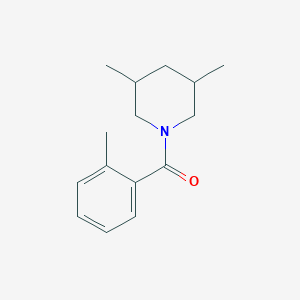 molecular formula C15H21NO B4967799 3,5-dimethyl-1-(2-methylbenzoyl)piperidine 