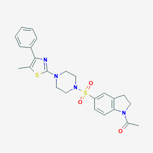 1-Acetyl-5-{[4-(5-methyl-4-phenyl-1,3-thiazol-2-yl)-1-piperazinyl]sulfonyl}indoline