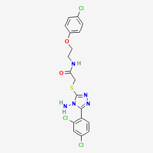 molecular formula C18H16Cl3N5O2S B4967820 2-{[4-amino-5-(2,4-dichlorophenyl)-4H-1,2,4-triazol-3-yl]thio}-N-[2-(4-chlorophenoxy)ethyl]acetamide 
