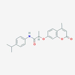molecular formula C22H23NO4 B4967827 N-(4-isopropylphenyl)-2-[(4-methyl-2-oxo-2H-chromen-7-yl)oxy]propanamide 