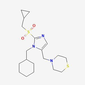 molecular formula C19H31N3O2S2 B4967835 4-({1-(cyclohexylmethyl)-2-[(cyclopropylmethyl)sulfonyl]-1H-imidazol-5-yl}methyl)thiomorpholine 