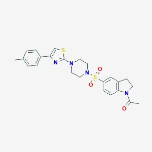 1-Acetyl-5-({4-[4-(4-methylphenyl)-1,3-thiazol-2-yl]-1-piperazinyl}sulfonyl)indoline