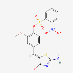 4-[(2-imino-4-oxo-1,3-thiazolidin-5-ylidene)methyl]-2-methoxyphenyl 2-nitrobenzenesulfonate