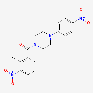 molecular formula C18H18N4O5 B4967856 1-(2-methyl-3-nitrobenzoyl)-4-(4-nitrophenyl)piperazine 