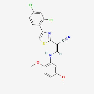 2-[4-(2,4-dichlorophenyl)-1,3-thiazol-2-yl]-3-[(2,5-dimethoxyphenyl)amino]acrylonitrile