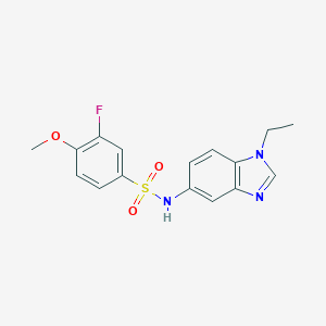 molecular formula C16H16FN3O3S B496788 N-(1-ethyl-1H-benzimidazol-5-yl)-3-fluoro-4-methoxybenzenesulfonamide CAS No. 879476-97-8