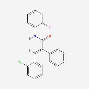 molecular formula C21H15ClFNO B4967890 3-(2-chlorophenyl)-N-(2-fluorophenyl)-2-phenylacrylamide 