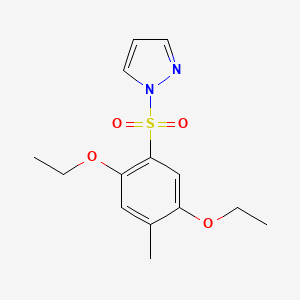 molecular formula C14H18N2O4S B4967894 1-[(2,5-diethoxy-4-methylphenyl)sulfonyl]-1H-pyrazole 