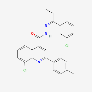 molecular formula C27H23Cl2N3O B4967900 8-chloro-N'-[1-(3-chlorophenyl)propylidene]-2-(4-ethylphenyl)-4-quinolinecarbohydrazide 