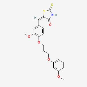 molecular formula C21H21NO5S2 B4967906 5-{3-methoxy-4-[3-(3-methoxyphenoxy)propoxy]benzylidene}-2-thioxo-1,3-thiazolidin-4-one 