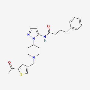 N-(1-{1-[(5-acetyl-3-thienyl)methyl]-4-piperidinyl}-1H-pyrazol-5-yl)-4-phenylbutanamide