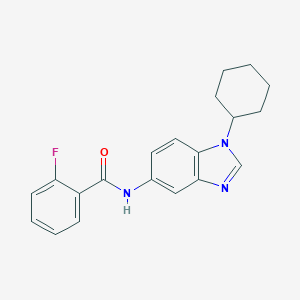 molecular formula C20H20FN3O B496794 N-(1-cyclohexyl-1H-benzimidazol-5-yl)-2-fluorobenzamide CAS No. 898912-78-2