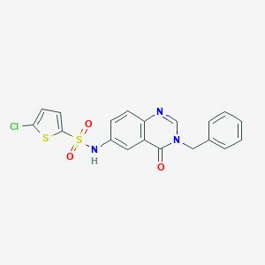 molecular formula C19H14ClN3O3S2 B496795 N-(3-benzyl-4-oxo-3,4-dihydroquinazolin-6-yl)-5-chlorothiophene-2-sulfonamide CAS No. 903867-35-6