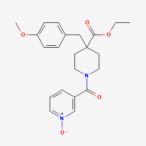 molecular formula C22H26N2O5 B4967965 ethyl 4-(4-methoxybenzyl)-1-[(1-oxido-3-pyridinyl)carbonyl]-4-piperidinecarboxylate 