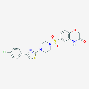 molecular formula C21H19ClN4O4S2 B496797 6-({4-[4-(4-chlorophenyl)-1,3-thiazol-2-yl]-1-piperazinyl}sulfonyl)-2H-1,4-benzoxazin-3(4H)-one CAS No. 879570-45-3