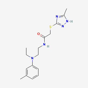molecular formula C16H23N5OS B4967974 N-{2-[ethyl(3-methylphenyl)amino]ethyl}-2-[(3-methyl-1H-1,2,4-triazol-5-yl)thio]acetamide 