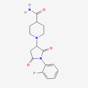 molecular formula C16H18FN3O3 B4967976 1-[1-(2-fluorophenyl)-2,5-dioxo-3-pyrrolidinyl]-4-piperidinecarboxamide 