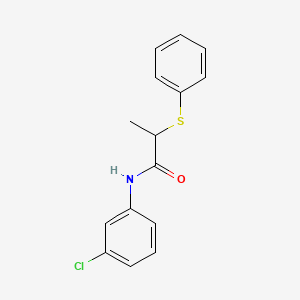 molecular formula C15H14ClNOS B4967984 N-(3-chlorophenyl)-2-(phenylthio)propanamide 
