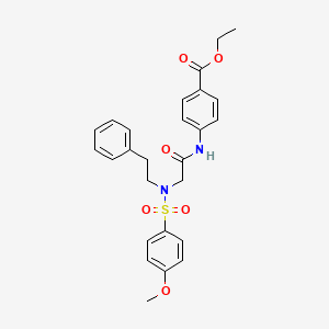 ethyl 4-{[N-[(4-methoxyphenyl)sulfonyl]-N-(2-phenylethyl)glycyl]amino}benzoate