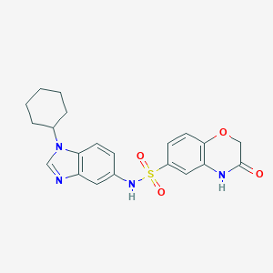molecular formula C21H22N4O4S B496800 N-(1-cyclohexyl-1H-benzimidazol-5-yl)-3-oxo-3,4-dihydro-2H-1,4-benzoxazine-6-sulfonamide CAS No. 898917-57-2