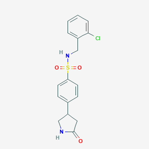 molecular formula C17H17ClN2O3S B496802 N-(2-chlorobenzyl)-4-(5-oxopyrrolidin-3-yl)benzenesulfonamide 