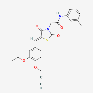 2-{5-[3-ethoxy-4-(2-propyn-1-yloxy)benzylidene]-2,4-dioxo-1,3-thiazolidin-3-yl}-N-(3-methylphenyl)acetamide